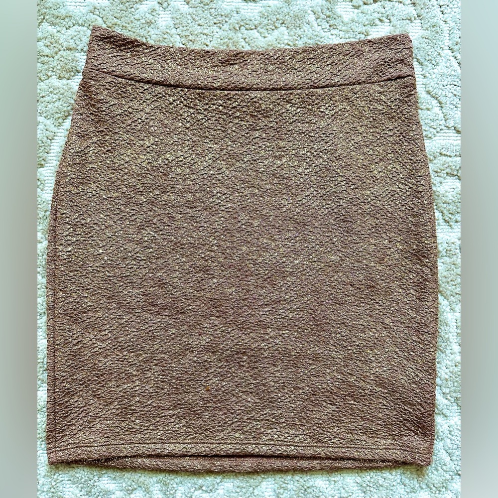 Gold mini skirt